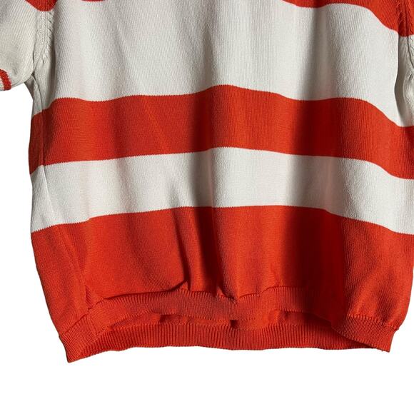 Romeo + Juliet Orange White Striped Pleated Skirt Puff Sleeve Top Co-Ord Set S - Picture 6 of 14